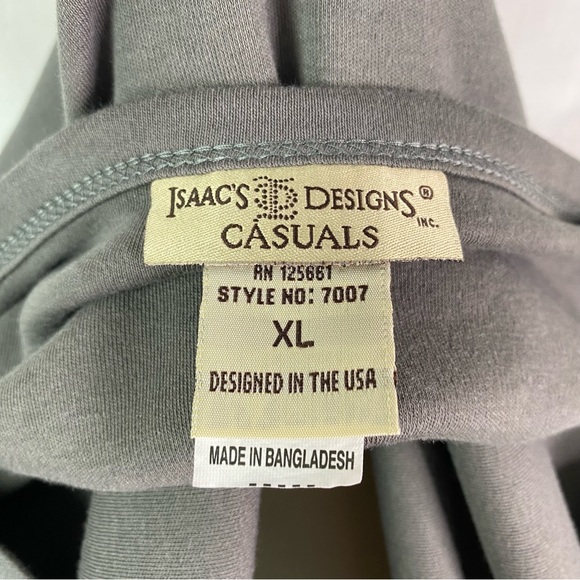 Isaac’s Designs Casuals Silver Metal Stud Rhinestone Cowboy Boots Gray Tee XL - Picture 5 of 7